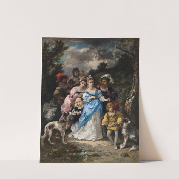 Promenade à la robe bleue by Narcisse-Virgile Diaz de La Peña