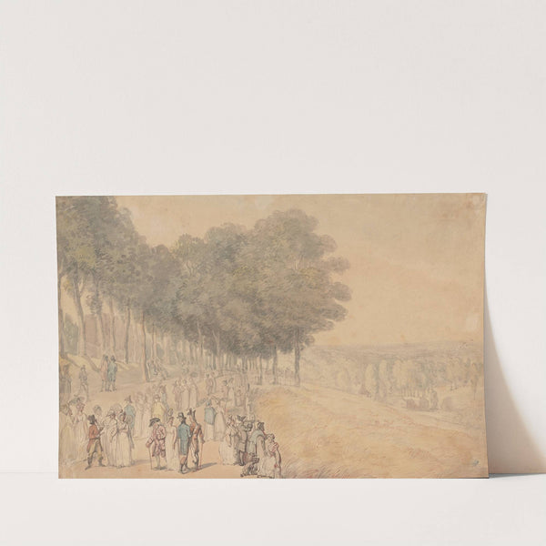 Promenade at Richmond; Overlooking the river by Thomas Rowlandson