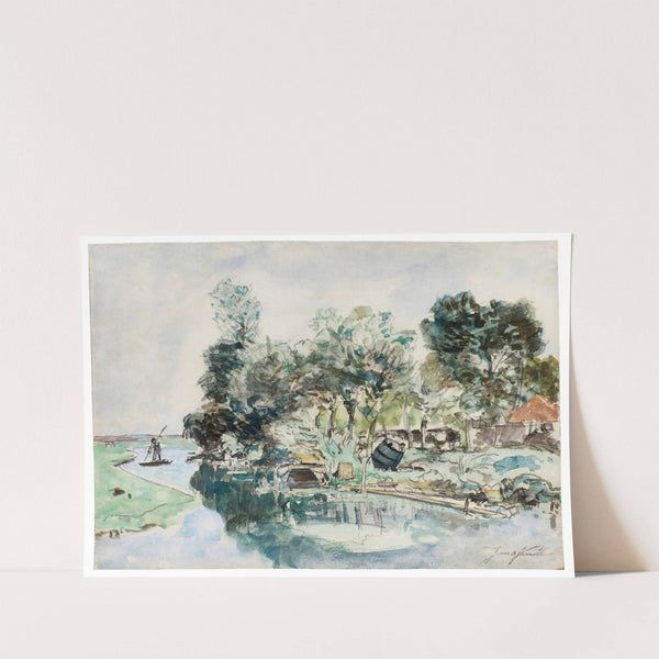 Promenade en barque sur la rivière by Johan Barthold Jongkind