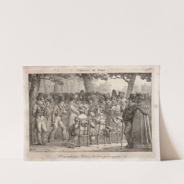 Promenade in the Tuileries. What are they looking at (1820s) by Jean Henri Marlet
