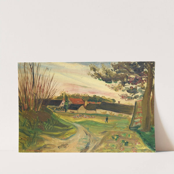 Promeneurs devant une ferme by Abraham Mintchine