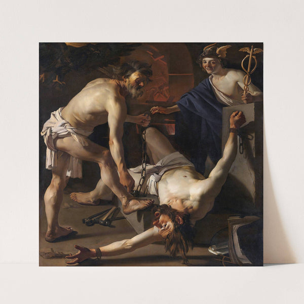 Prometheus Being Chained By Vulcan by Studio of Dirck van Baburen