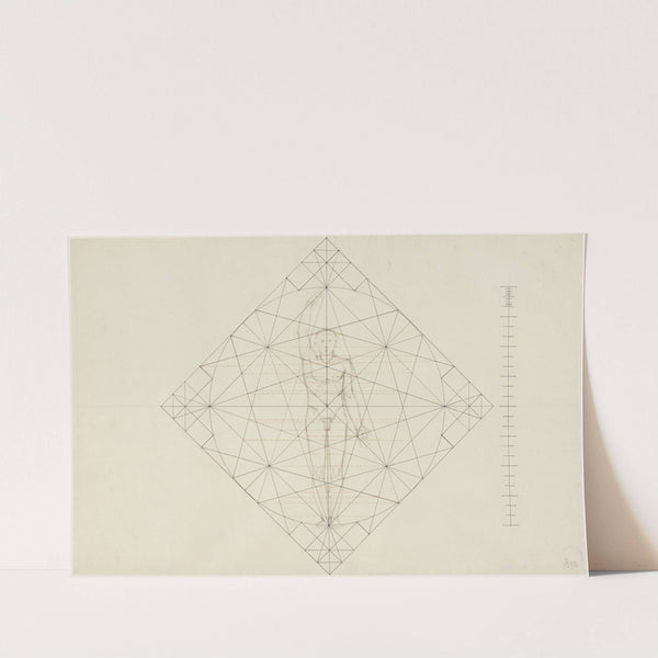 Proportionsstudie; Abklatsch eines stehenden Mannes von vorne by Philipp Jakob Becker