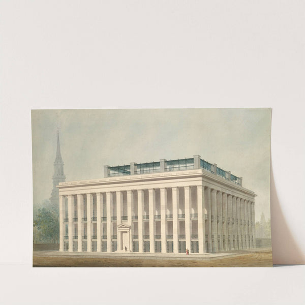 Proposal for Astor House (Park Hotel), New York (perspective) by Ithiel Town