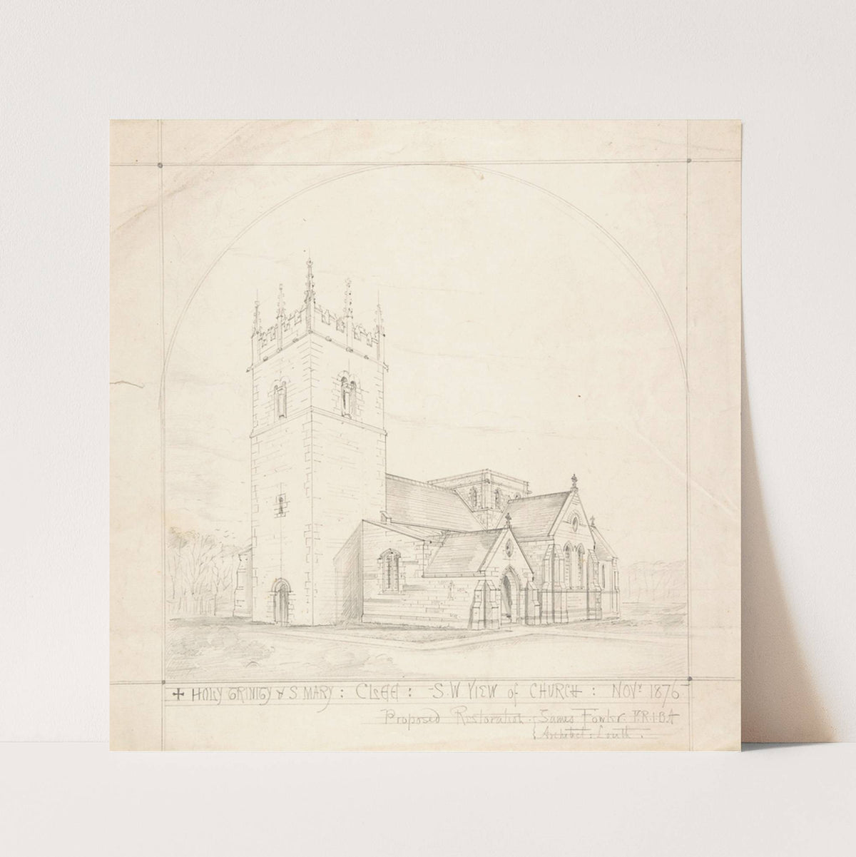 Proposed Restoration of the Church of the Holy Trinity and St. Mary, Old Clee, Lincolnshire (1876–77) by James Fowler