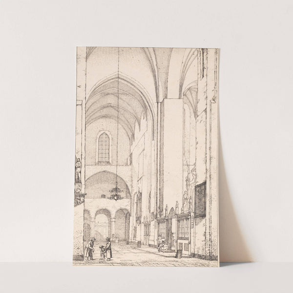 Prospekt af det indre af den nordlige korsarm af Århus Domkirke by Christen Købke