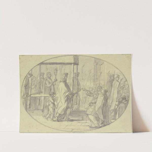 Prozession, die Monstranz unter einem Baldachin getragen by Laurent de la Hyre