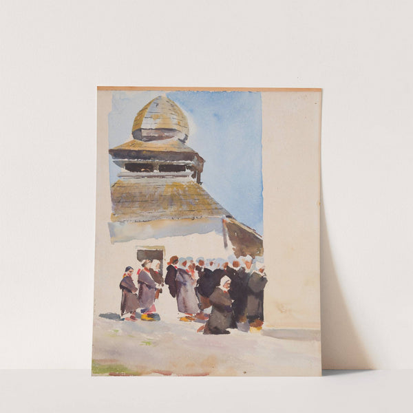 Przed cerkwią - szkic do obrazu pt. Cerkiew na Pokuciu by Julian Falat