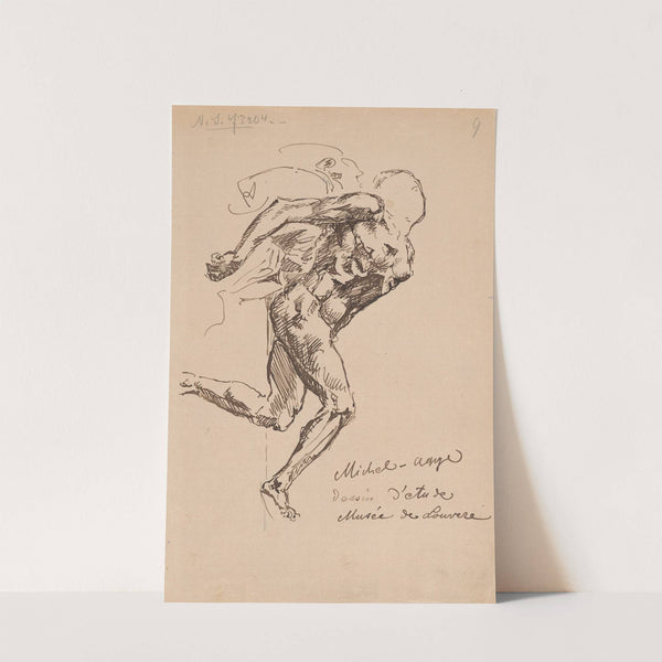 Przerys z rysunku Michała Anioła Buonarottiego ze zbiorów Luwru (1888-1889) by Stanisław Wyspiański