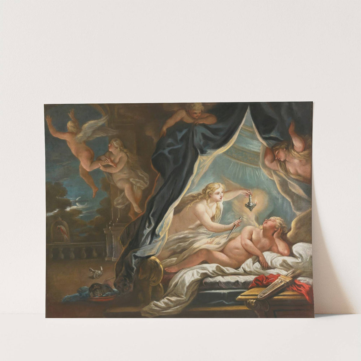Psyche discovering the sleeping Cupid by Joseph Goupy