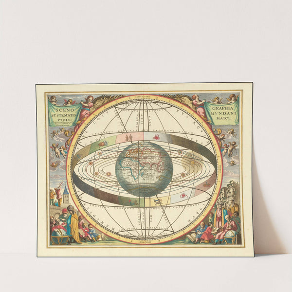 (Ptolemaic Solar System) Scenographia Systematis Mundani Ptolemaici . . . (1660) by Andreas Cellarius