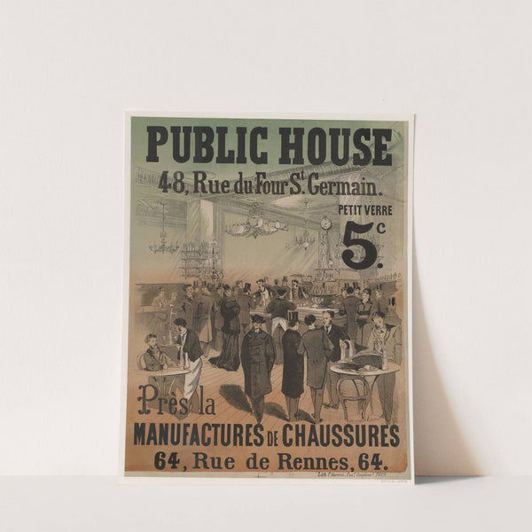 Public House. 48 rue du Four, St Germain (1900) by Imp. F. Hermet