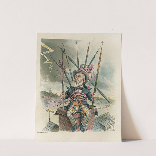 Puck's presidential possibilities. No. II, Old-man-ready-to-be-struck by Frederick Burr Opper