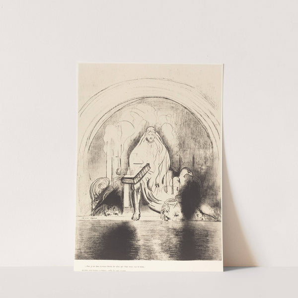 Puis je vis, dans la main droite de celui quietait assis sur le trone, un livre ecritdedans et dehors, scelle de sept sceaux by Odilon Redon