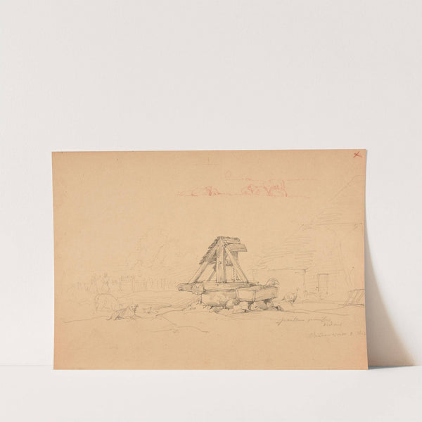 Puits dans une cour de ferme by Jacques-Raymond Brascassat