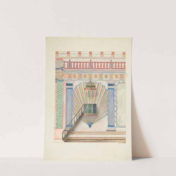 Pulpit and Wall Painting by Randolph F. Miller