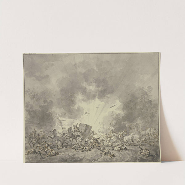 Pulverexplosion inmitten einer Truppenabteilung by Jan Anthonie Langendijk