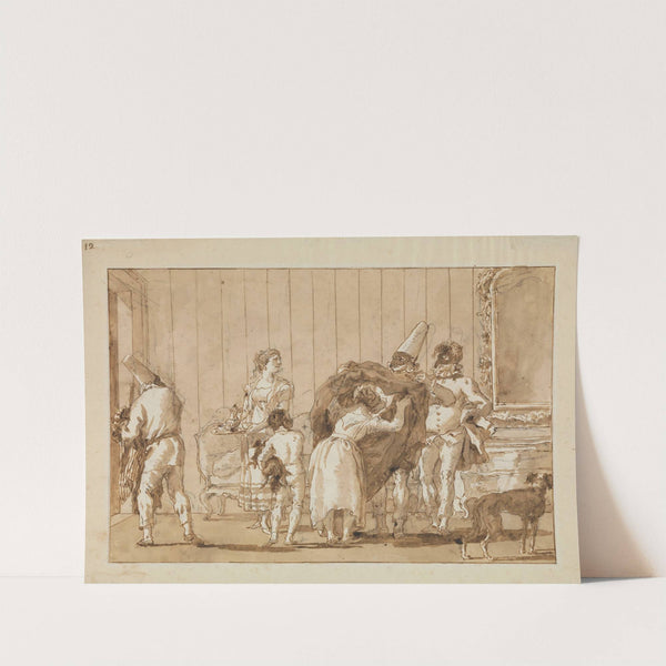 Punchinello as a Dressmaker (ca. 1800) by Giovanni Domenico Tiepolo