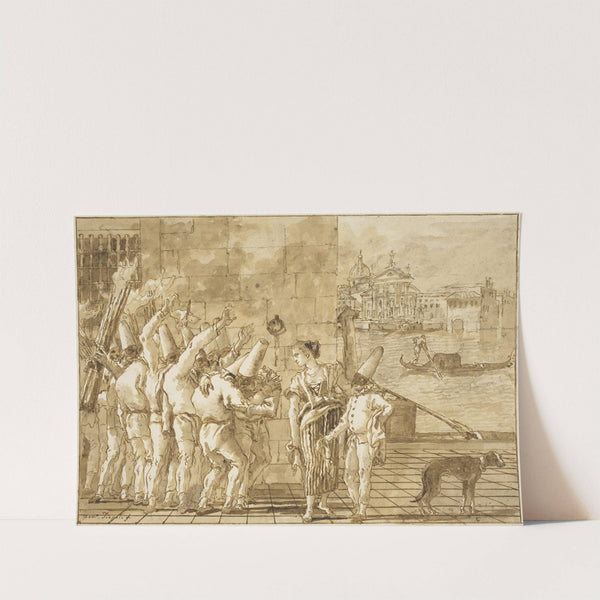 Punchinello’s Farewell to Venice (1798-1802) by Giovanni Domenico Tiepolo