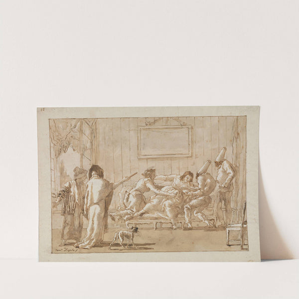 Punchinello’s Mother Sick in Pregnancy (early 19th century) by Giovanni Domenico Tiepolo