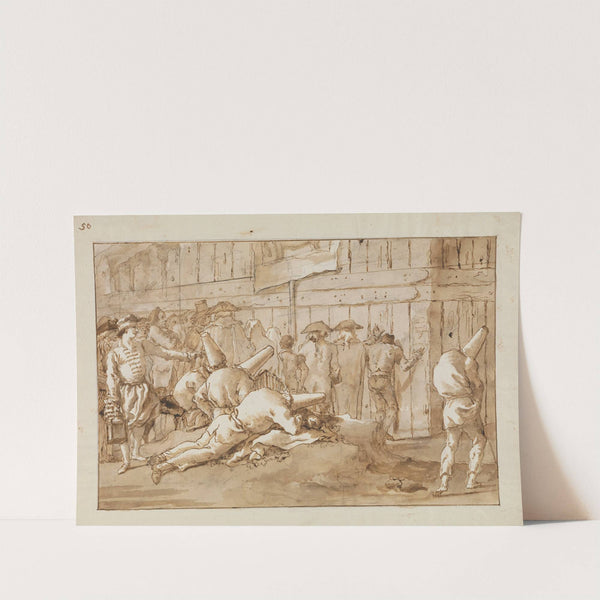 Punchinellos Outside a Circus (late 18th–early 19th century) by Giovanni Domenico Tiepolo
