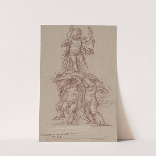 Putten tragen Amor auf einem Schild by Johann Peter Melchior