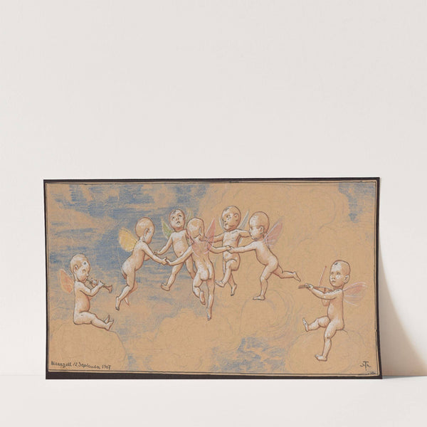 Putti in the clouds (1907) by Hans Thoma