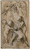 Putti met een hoorn des overvloeds