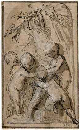 Putti met een hoorn des overvloeds