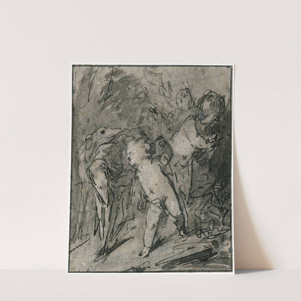 Putti met hazewindhond by Jacob de Wit