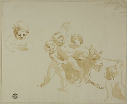 Putti Playing with Goat