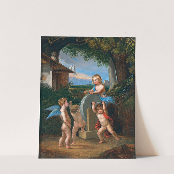 Putti Sharpening Cupid's Arrow by Johann Jakob Metzler