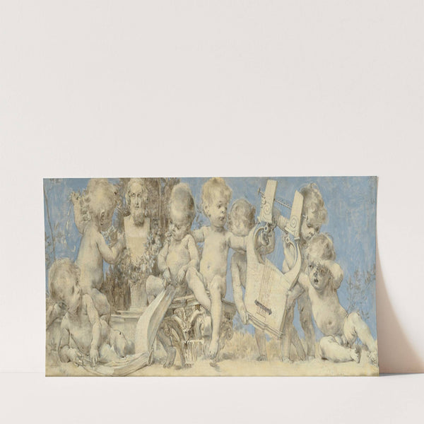 Putti with a bust of Homer by Vojtěch Hynais