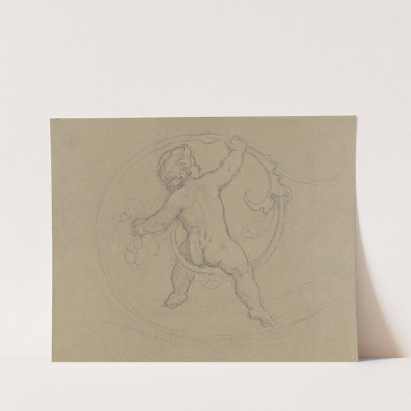 Putto zwischen Ranken, in Rückansicht by Moritz von Schwind