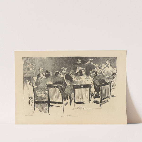 Puzzle. Find the man who is paying for the dinner (1893-1900) by Charles Dana Gibson