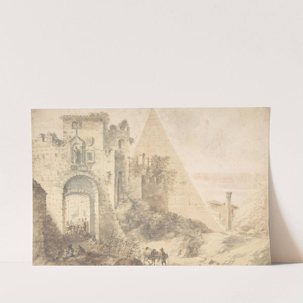 Pyramid of Cestius and the Porta San Paolo, Rome by Pieter Moninckx