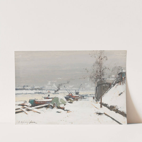 Quai De Bercy Sous La Neige by Eugène Galien-Laloue