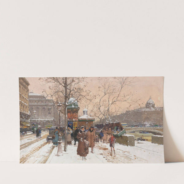 Quai de la Mégisserie sous la neige by Eugène Galien-Laloue
