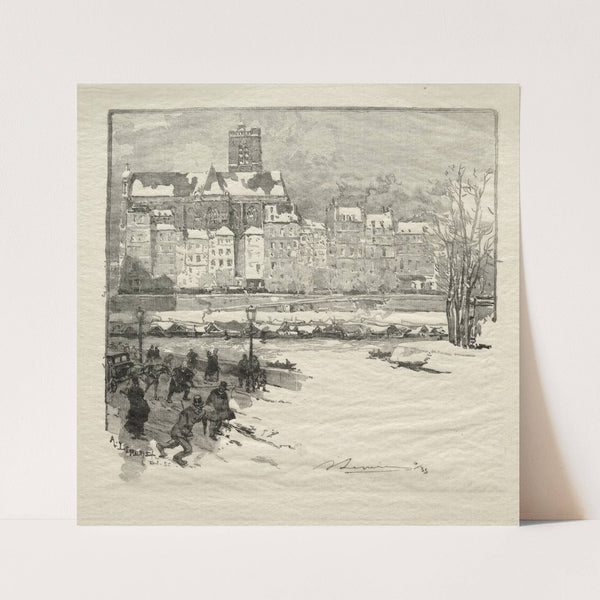 Quai de l’Hôtel de Ville (1886) by Auguste Louis Lepère