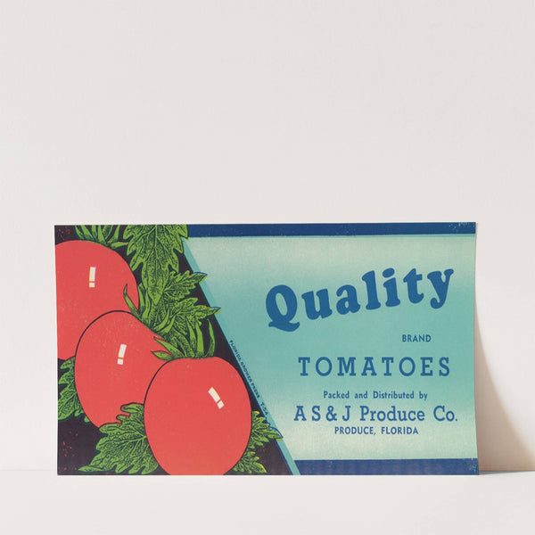 Quality Brand Tomatoes Label (1954)