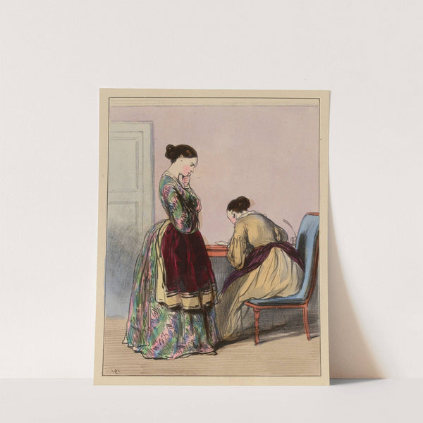 Quand je pense que Monsieur Coquardeau va être mon mari, ça me fait de la peine pour Alexandre. Et à moi, pour Coqua (1840) by Paul Gavarni