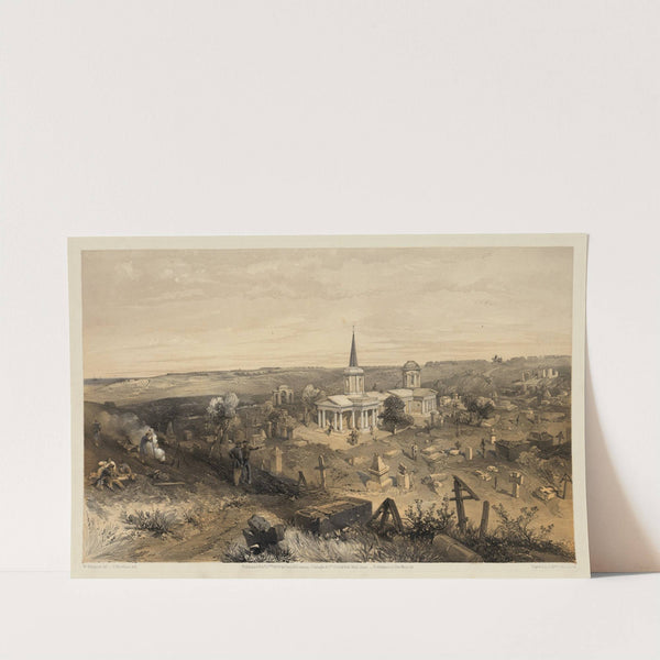 Quarantine cemetery and church, with French battery no. 50 (1855) by William Simpson