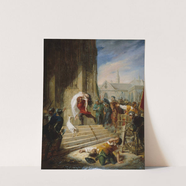 Quasimodo sauvant la Esmeralda des mains de ses bourreaux by Eugénie Henry