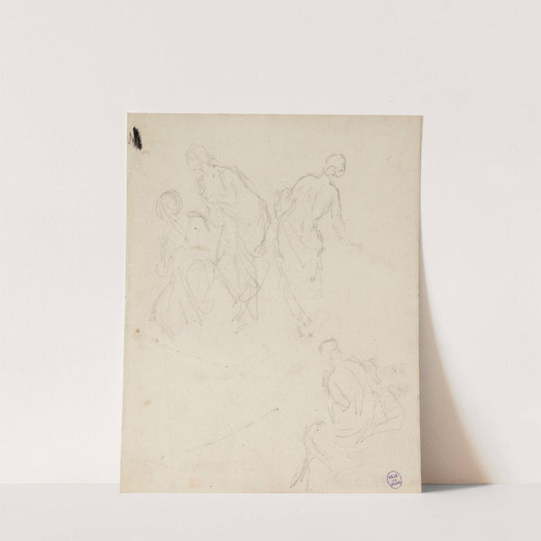 Quatre esquisses de femmes drapées by Narcisse-Virgile Diaz de La Peña