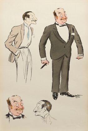 quatre études de deux personnages masculins