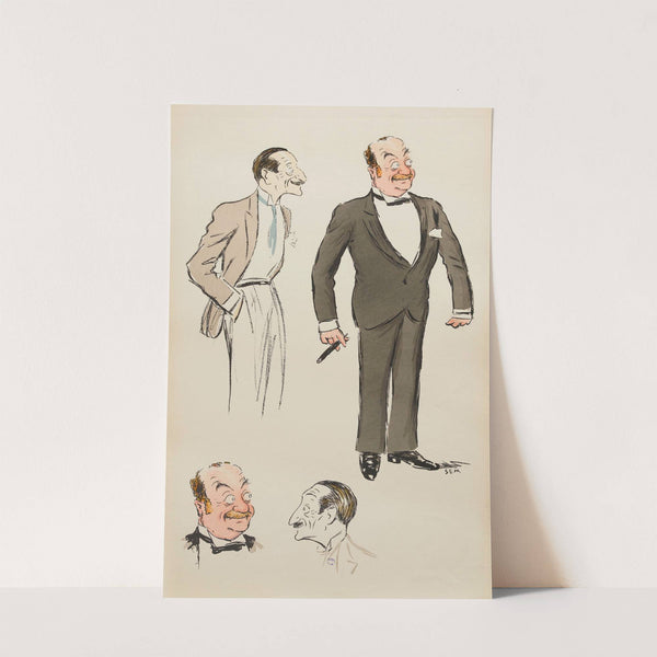 quatre études de deux personnages masculins (1900-1934) by Georges Goursat (Sem)