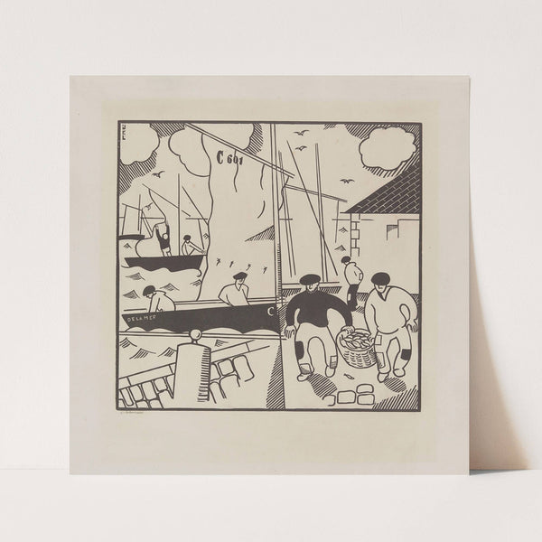 Quatre images bretonnes – L’arrivée du poisson (1914) by Jean-Émile Laboureur