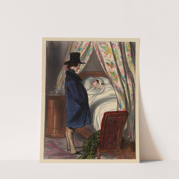 Que voulez-vous J’irai tout seul. satané migraine tu souffres donc bien pauvre chat (1840) by Paul Gavarni