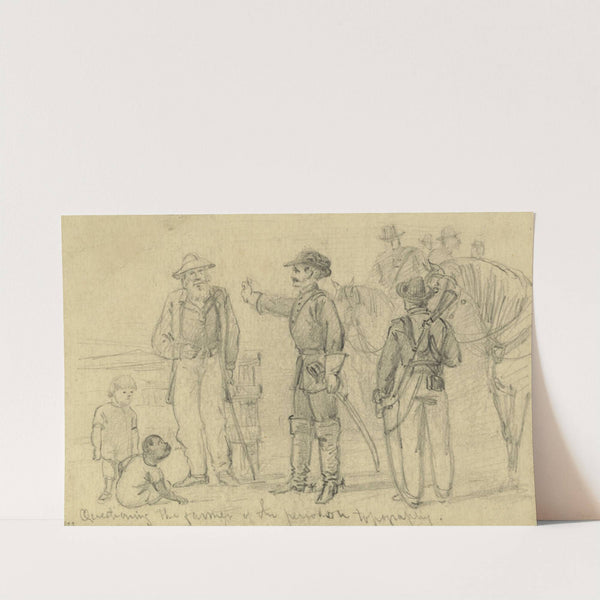 Questioning the farmer of the period on topography by Alfred Rudolph Waud