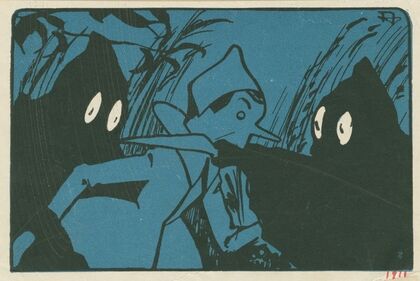 Quick as a flash, the marionette sank his teeth into the assassin’s hand.